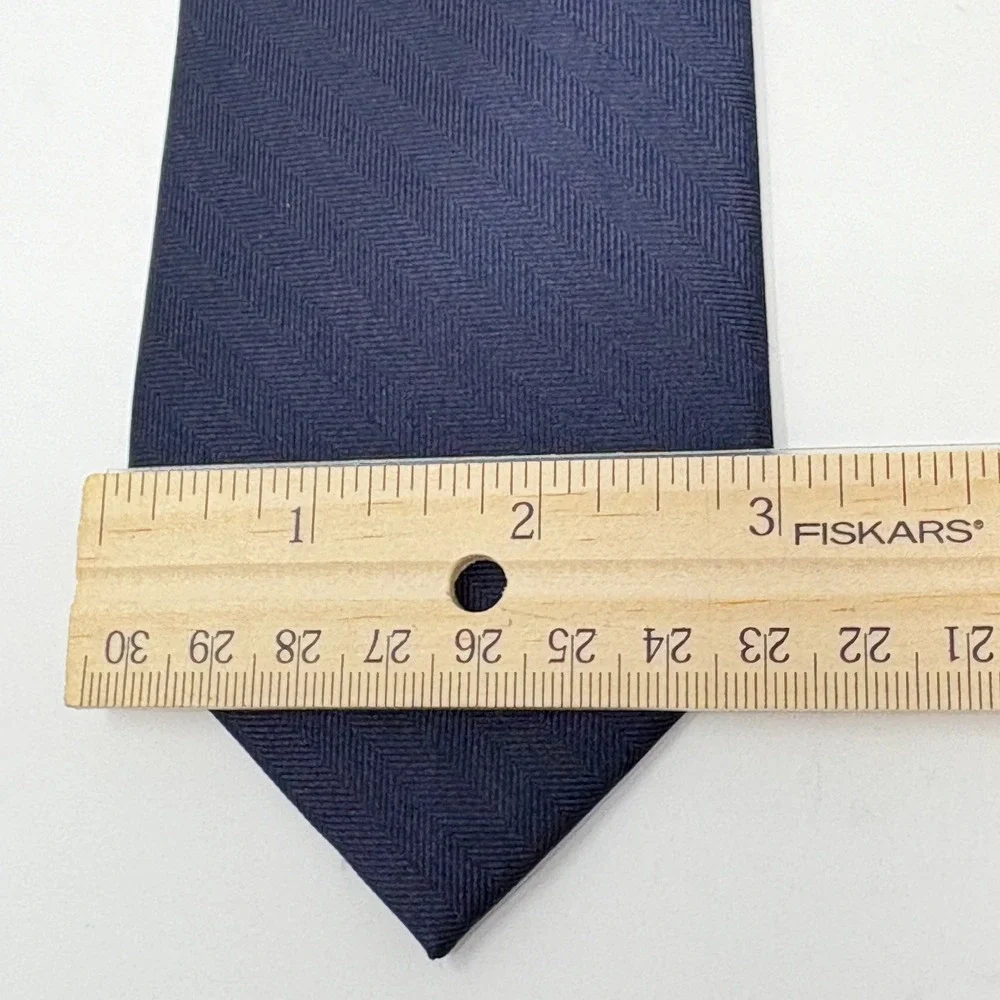 Joseph by Jos A‎ Bank Men Navy Blue Striped 100% Silk Hand Made Necktie